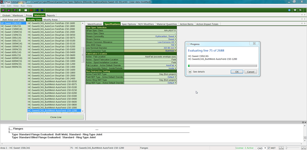 QPLANT ESTIMATOR - CASE RUNNING